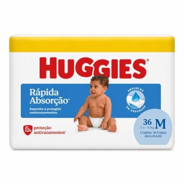 Imagem de Fralda huggies rápida absor. tam m com 36 un + envio rápido