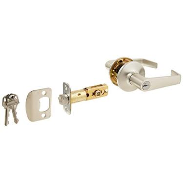 Imagem de Kwikset Fechaduras de porta de entrada 438CNL-15S Light Commercial Carson Smart Key Acabamento em níquel acetinado