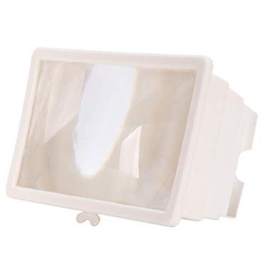 Imagem de Andoer Nova lente de aumento 3D F2 proteção ocular telescópica lente de aumento de tela do celular presente vídeo 3D Lupa branca