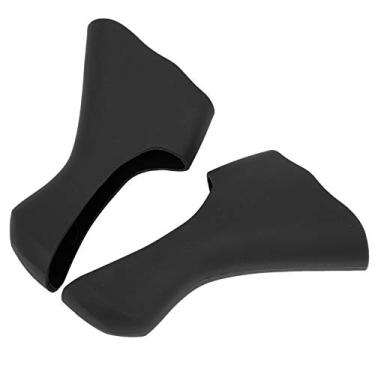 Imagem de cigemay Capa para guidão de bicicleta, capa para guidão de bicicleta durável de silicone requintado, acessório para bicicleta e bicicleta, design ergonômico (preto)