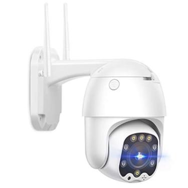 Imagem de Câmera externa PTZ sem fio WiFi IP de segurança, câmera de vigilância doméstica 1080P com áudio bidirecional, detecção de movimento, visão noturna em cores