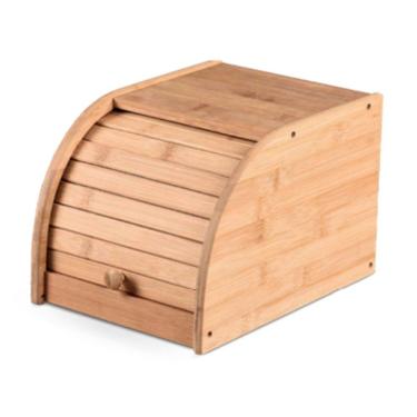 Imagem de Porta Pão em Bambu com Tampa Basculante Pequeno Natus YOI 20x27x18cm 