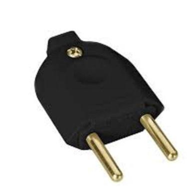 Imagem de Kit 5 Plugue Macho Reto 2P 2 Pinos 20A Preto