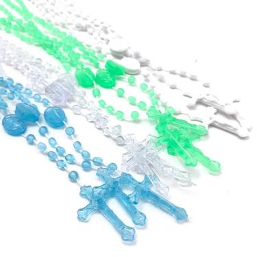 Imagem de Kit Terços Católicos de Plástico Colorido - 12 unidades