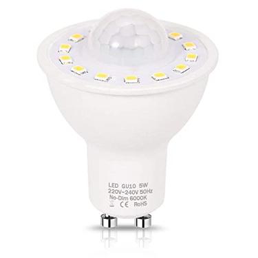 Imagem de GU10 PIR Sensor De Movimento Lâmpadas LED 5W 50W Equivalente 500LM para Escadas Garagem Corredor Passarela,Day white 6000k
