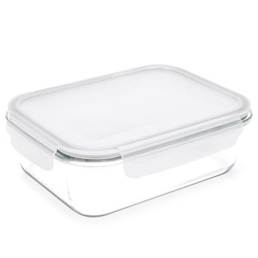 Imagem de Pote Retangular Brinox Hermético Lock&Stock em Vidro - 1,5 L