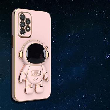 Imagem de Capa de suporte de telefone de revestimento de astronauta para Samsung A12 A22 A32 A42 A52 A72 A52S A13 A33 A53 A73 4G 5G Capa de silicone, rosa, para A42 5G
