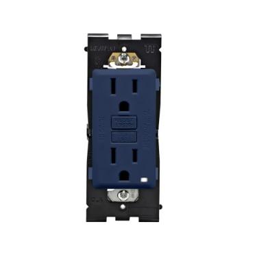 Imagem de Leviton Saída GFCI resistente à violação de autoteste Renu, 15 Amp, RGF15-RN, azul-marinho rico