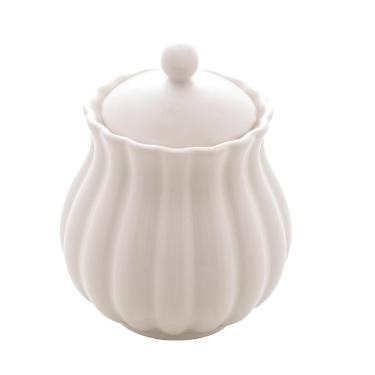 Imagem de Açucareiro De Porcelana Pétala Branco Matt 10,5X8,5Cm