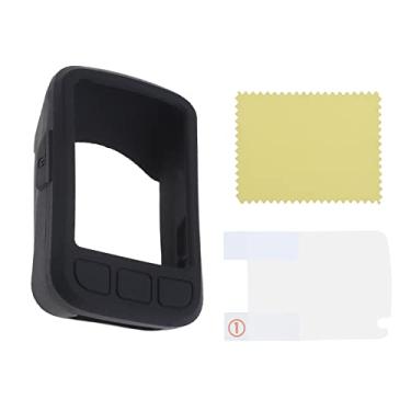 Imagem de Capa protetora de silicone compatível com Wahoo Elemnt Bolt V2 capa protetora de silicone para bicicleta com película protetora de substituição GPS acessórios para computador preto