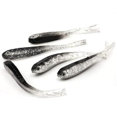 Imagem de Isca Crappie para natação Minnow - isca cinza de isca de pesca macia - 10 peças 75 mm 2,2 gramas isca de pesca macia cinza isca de natação isca artificial de peixe carpa prata isca de pesca