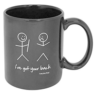 Imagem de Funny Guy Mugs Caneca de café de cerâmica I've Got Your Back, preta, 325 ml