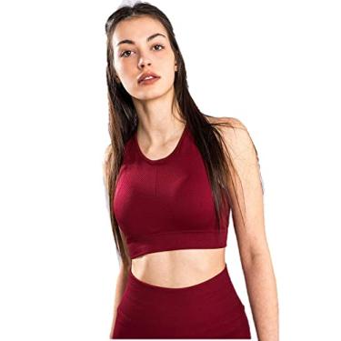 Imagem de Venum Sutiã esportivo feminino sem costura Sparring, Borgonha, P