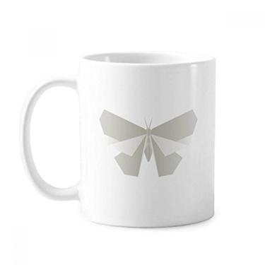 Imagem de Caneca abstrata branca com estampa de origami, cerâmica para café, porcelana