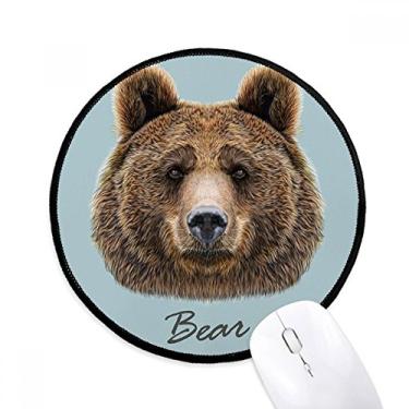 Imagem de Mouse pad de animal urso marrom selvagem gigante tapete redondo para computador