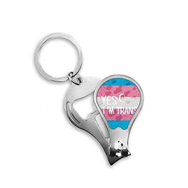 Imagem de Chaveiro Yes I'm Trans Suporte LGBT Cortador de Unhas Abridor Chaveiro Tesoura