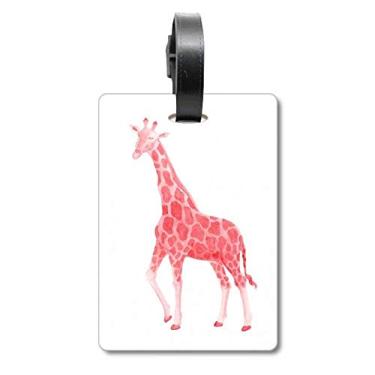 Imagem de IUCN Animais Ameaçados de Extinção Girafa Vermelha Maleta Etiqueta de Bagagem Cartão Pendurado Etiqueta Scutcheon, Multicolorido.