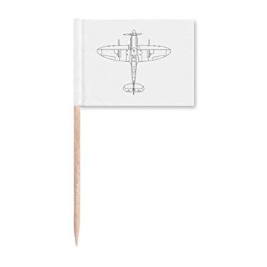 Imagem de Palito de Dentes Tecnologia de Arma Aeronave Bandeiras Marcador Topper Decoração de Festa