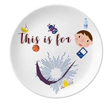 Imagem de Prato de porcelana Sky Animal Flying Predator Prato redondo para jantar Menino Homem