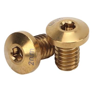 Imagem de Pegau Parafusos fixos de freio, parafusos de freio de liga de titânio resistentes à corrosão e ferrugem para mountain bikes (dourado)