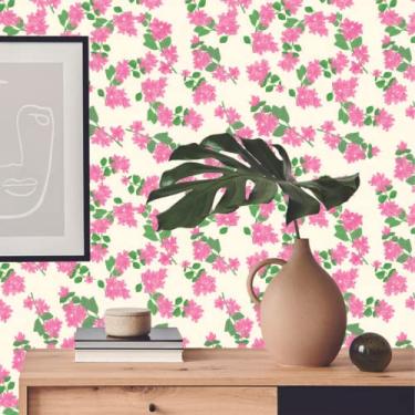 Imagem de Papel de Parede Toque de Flor Rosa I Crie Paredes I Impresso em alta definição (M)