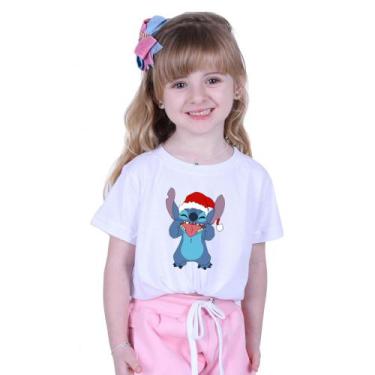 Imagem de Camiseta Feliz Natal Lilo E Stitch Personalizado T-Shirt Leve Unissex
