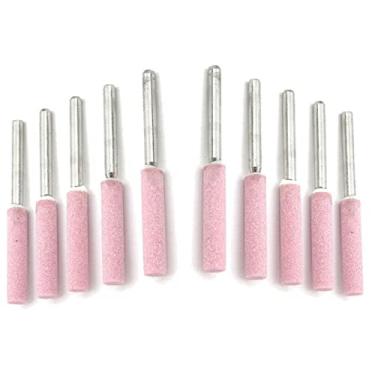 Imagem de 10 pedras de moagem, apontador de motosserra pedras de moagem 3/16 4,8 mm ferramenta de afiar motosserra