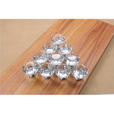 Imagem de Loveboat puxador de cristal para porta de armário de vidro em forma de diamante (10 peças) (transparente)