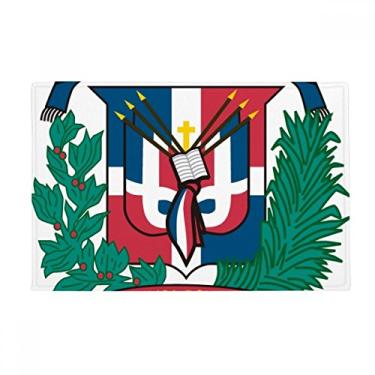 Imagem de DIYthinker Tapete de chão com emblema nacional da República Dominicana Tapete antiderrapante para porta de banheiro