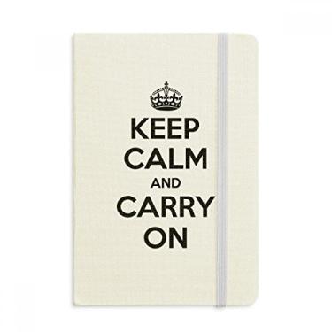 Imagem de Caderno com citação Keep Calm And Carry On preto capa dura diário clássico A5