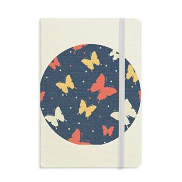 Imagem de Caderno colorido borboleta em pontos capa dura oficial de tecido diário clássico