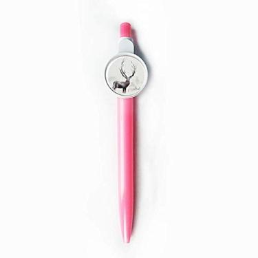 Imagem de Rena Natal efeito artístico aquarela esferográfica ponta azul retrátil caneta escrita artigos de papelaria