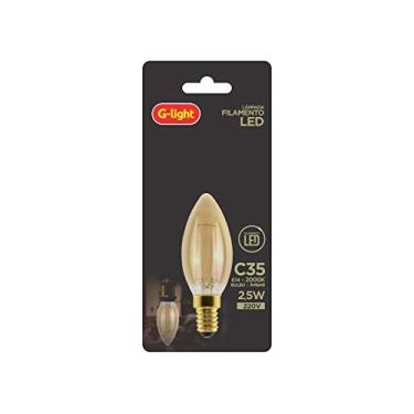 Imagem de LÂMPADA C35 FILAMENTO LED CLARA BULBO AMBAR 2,5W 2000K 220V E14 C/ADAP. E27