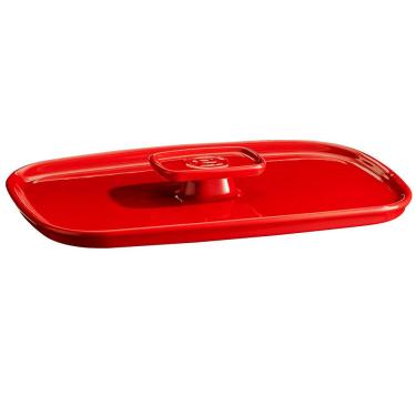 Imagem de Tampa para Travessa Emile Henry Ovenware em Cerâmica 36x23 cm - Vermelho