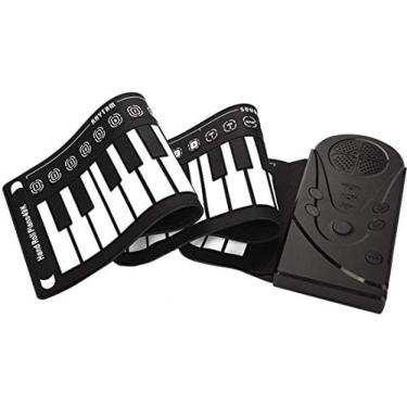 Imagem de Piano Com Teclado Macio, Portátil Com 49 Teclas, Piano Flexível De Enrolar, Teclado Eletrônico Macio, Teclado De Borracha De Silicone, Plástico ABS,Preto,Hilarious123