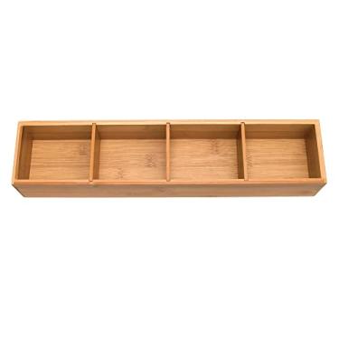 Imagem de Lipper International 8884 Organizador de gaveta de madeira de bambu com divisórias removíveis, 44 cm x 10 cm x 6 cm