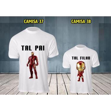 Imagem de 2 Camisetas Body Tal Pai Tal Filho Homem De Ferro R3390 - Confecções S