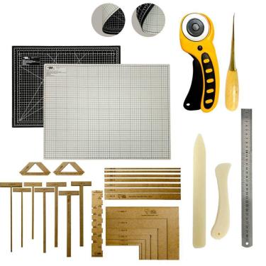 Imagem de Base de Corte A3 45x30 Mesa Apoio Placa Para Cortar Tecido Papel Kit Cartonagem Encadernação Esquadros Gabarito Scrapbook Cortador de Tecido Papel 45