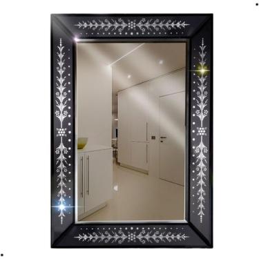 Imagem de Espelho Decorativo Bisotê Munique Preto 70X100cm - Espelhos Diamante