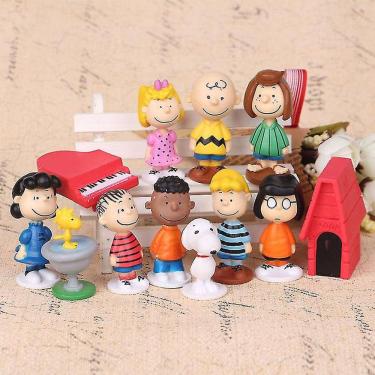 Imagem de 12cps Snoopy Snoopy Anime Boneca Brinquedo Modelo Brinquedos Infantis Bir