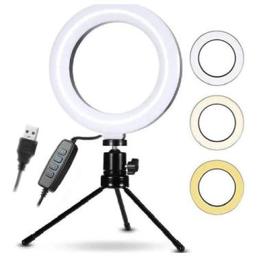 Imagem de Ring Light Iluminador Luz Led Selfie Tripé Mesa - Ring Fill Light
