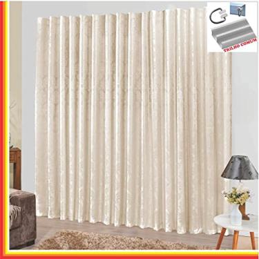 Imagem de Cortina Tropical em Jacquard 4,00 x 2,70 Para Trilho Comum - Palha