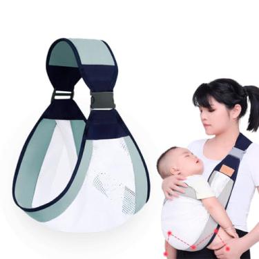 Imagem de Canguru Porta-Bebês Prático Confortável Ergonômico Sling Bebê Carregador Canguru Segurar Filho Ajustavel… (Verde)