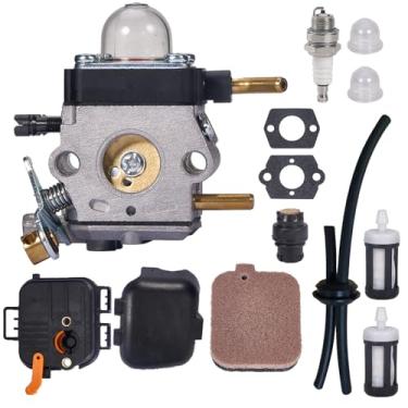 Imagem de Mikatesi Kit de ajuste de base de carburador C1Q-S55 com tampa de filtro de ar para Stihl BG45 BG46 BG55 BG65 BG85 SH55 SH85 Peças de substituição de soprador de folhas 4229-120-0604 42291200604