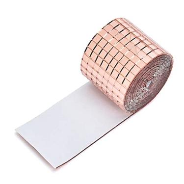 Imagem de Azulejos de Mosaico Autoadesivos, Adesivos de Bola de Discoteca, Espelhos de Vidro, Adesivo para Artesanato 3D DIY, Decoração de Parede de Casa KTV (Rosa ouro)