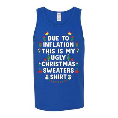 Imagem de Regata masculina Due to Inflation This is My Ugly Chirstmas, Azul royal, M