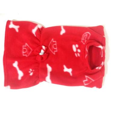 Imagem de Vestido De Inverno Soft Para Cães Estampa Vermelha Tam Gg - Nica Pet