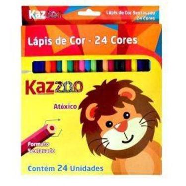 Imagem de Lápis De Cor Triangular Kazzoo - 12 Cores E 1 Apontador - Kazoo