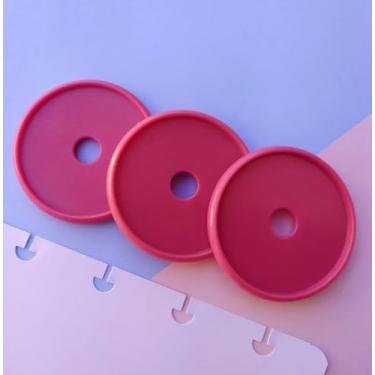 Imagem de Kit 12 Discos GG 45mm de Caderno Infinito Sistema Inteligente Amor Infinito Cadernos - Circulo (Rosa Glitter)