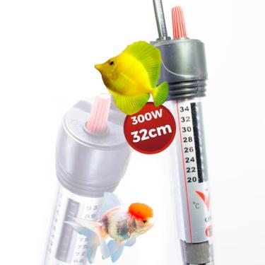 Imagem de Aquecedor Automático de Aquário até 300 litros com Escala Vertical de Temperatura - Modelo Automático - Cód.300wLxV1 (110v)